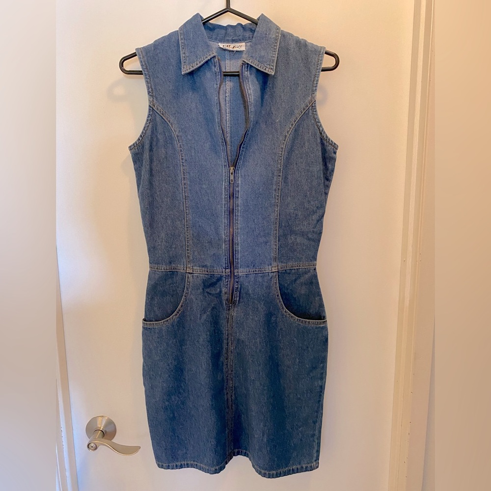 Ell Jay brand, blue denim dress size small.